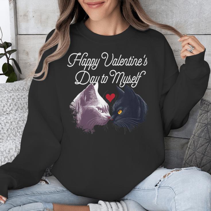 Happy Valentines Day Self Introvert Humor Antisocial Unisex Sweatshirt