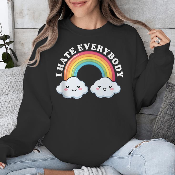 I Hate Everybody Rainbow Sarcastic Grumpy Introvert Unisex Sweatshirt I Hate Everybody Rainbow Sarcastic Grumpy Introvert Unisex Sweatshirt