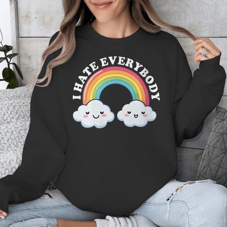 I Hate Everybody Rainbow Sarcastic Grumpy Introvert Unisex Sweatshirt I Hate Everybody Rainbow Sarcastic Grumpy Introvert Unisex Sweatshirt