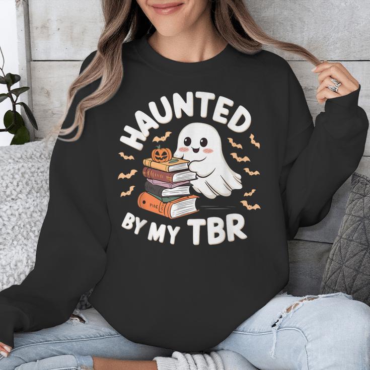 Haunted By My TBR Cute Ghost Book Reading Teacher Halloween Unisex Sweatshirt