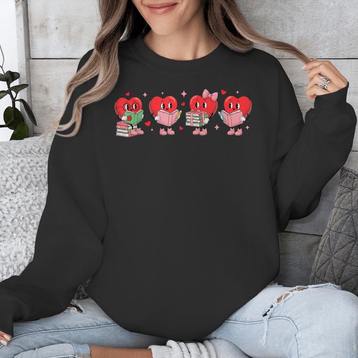 Heart Reading Books Valentine Teacher Library Book Lover Unisex Sweatshirt Heart Reading Books Valentine Teacher Library Book Lover Unisex Sweatshirt