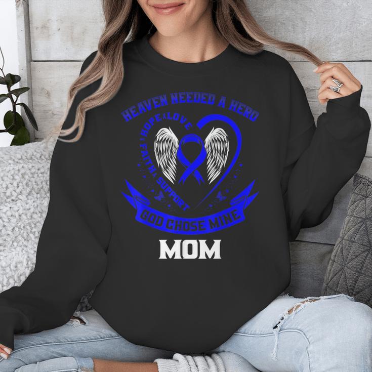 Heaven Need a Hero Colon Cancer Awareness In Memory Of Mom Unisex Sweatshirt Heaven Need a Hero Colon Cancer Awareness In Memory Of Mom Unisex Sweatshirt