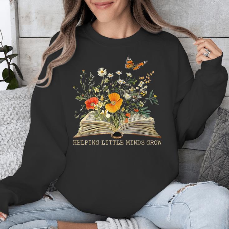 Helping Little Minds Grow Floral Book Education SPED Teacher Unisex Sweatshirt Helping Little Minds Grow Floral Book Education SPED Teacher Unisex Sweatshirt