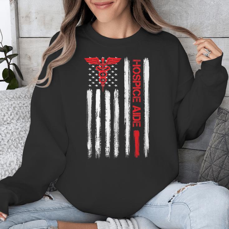 Hospice Aide American Flag Nurses Graduation Medical Unisex Sweatshirt