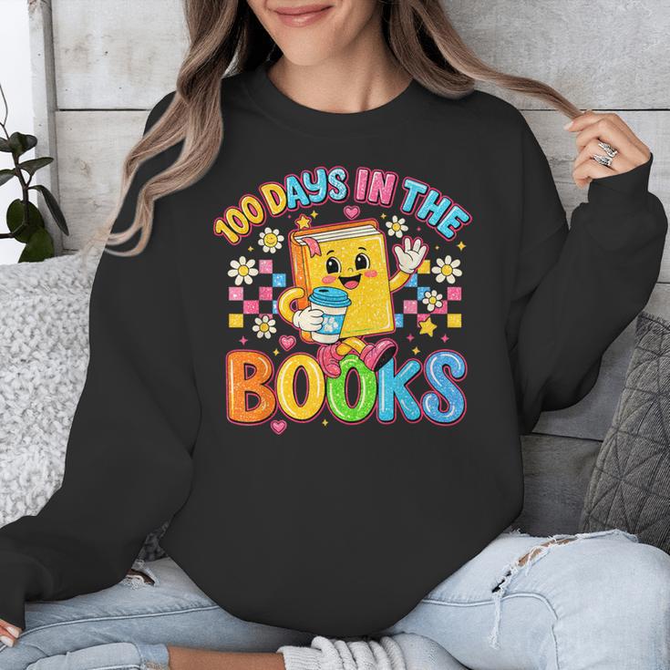 HUGvyn Preppy 100 Days In The Books Teacher Reading Coffee Unisex Sweatshirt HUGvyn Preppy 100 Days In The Books Teacher Reading Coffee Unisex Sweatshirt