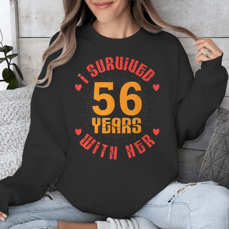 Husband I Survived 56 Years With Her Wife Marriage Memory Unisex Sweatshirt Husband I Survived 56 Years With Her Wife Marriage Memory Unisex Sweatshirt