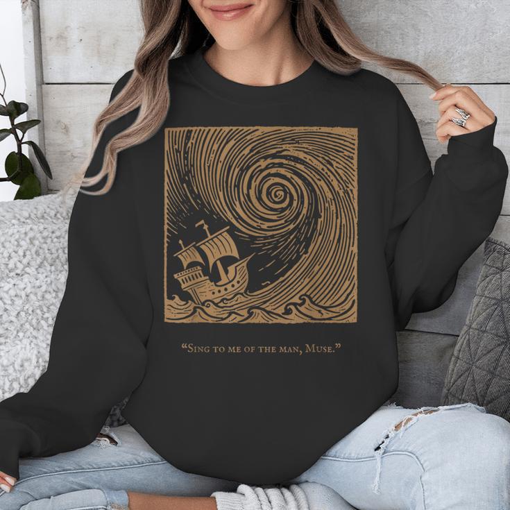 Iliad Odyssey Homer Ancient Greek History Book Odyssey Unisex Sweatshirt