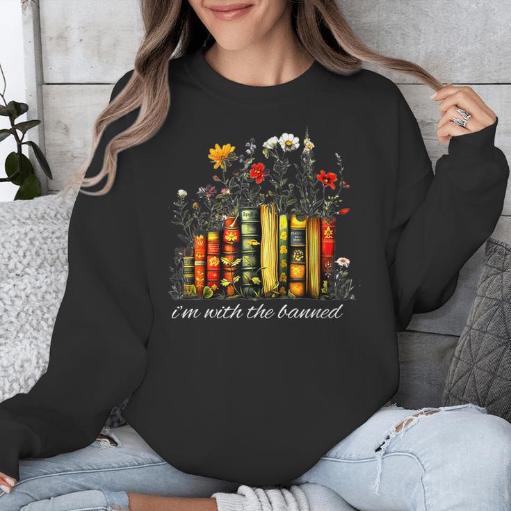 I'm With The Banned Banned Books Colorful Literary Fr Unisex Sweatshirt