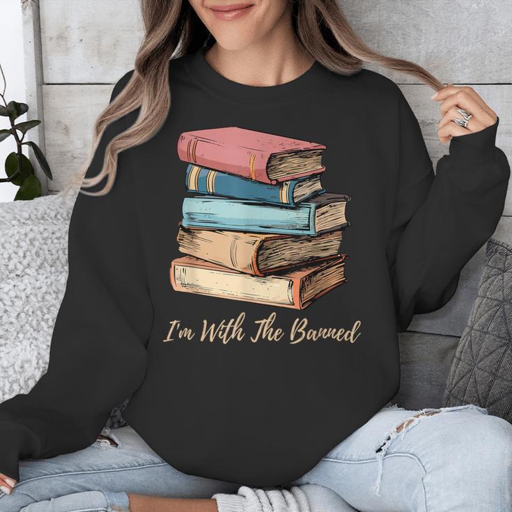 I'm With The Banned Read Banned Books Bookworm Men Women Unisex Sweatshirt