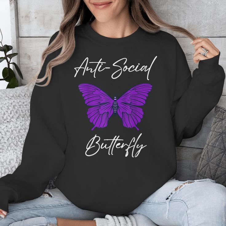 Introvert Antisocial Butterfly For Women Men Unisex Sweatshirt Introvert Antisocial Butterfly For Women Men Unisex Sweatshirt
