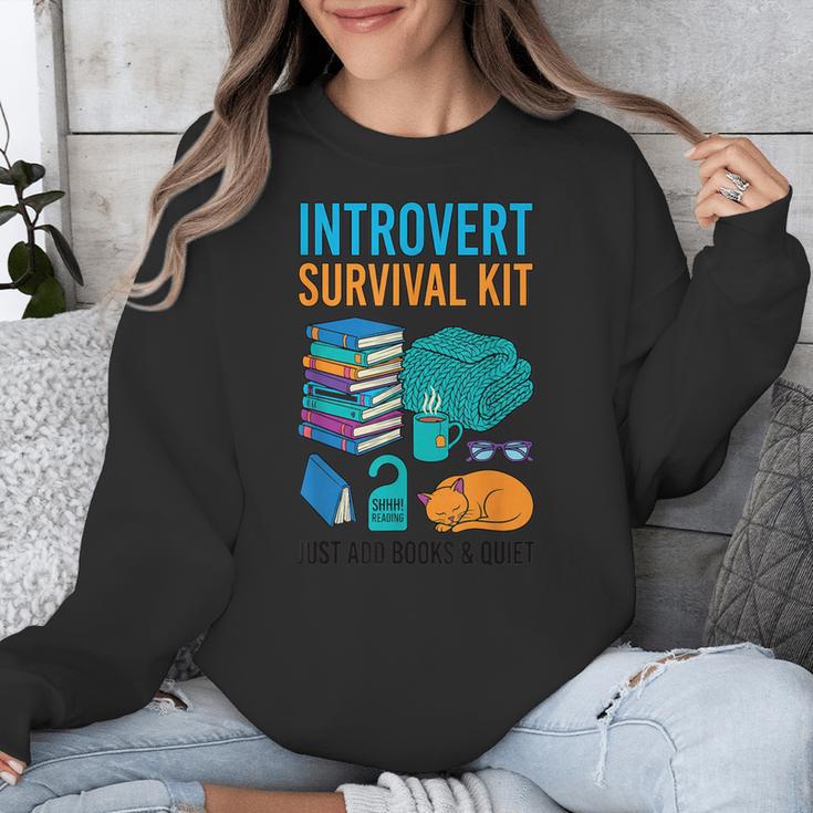 Introvert Book Lover Introvert Survival Kit Unisex Sweatshirt