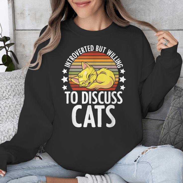 Introvert Cat Kitten Quote For Feline Whisperer Unisex Sweatshirt Introvert Cat Kitten Quote For Feline Whisperer Unisex Sweatshirt