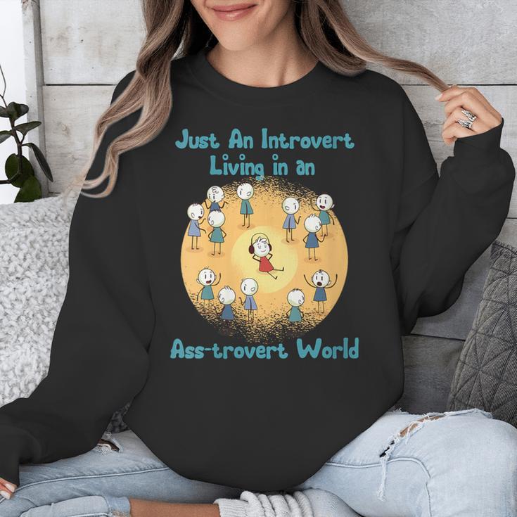 Introvert Extrovert Cartoon In Asstrovert World Unisex Sweatshirt Introvert Extrovert Cartoon In Asstrovert World Unisex Sweatshirt