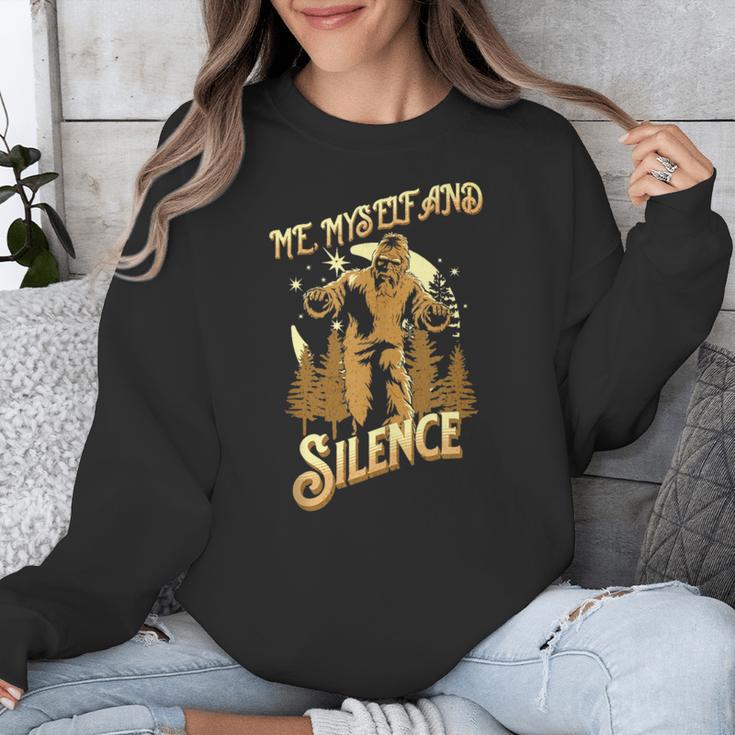 Introvert Relaxation Me Myself And Silence Vacation Bigfoot Unisex Sweatshirt