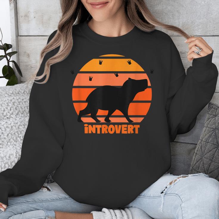 Introvert Retro Sunset Capybara Tee Unisex Sweatshirt Introvert Retro Sunset Capybara Tee Unisex Sweatshirt