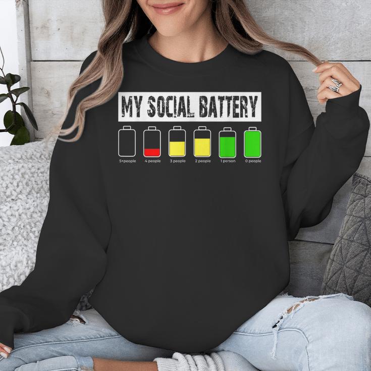 Introvert My Social Battery Low Level Graphic Unisex Sweatshirt Introvert My Social Battery Low Level Graphic Unisex Sweatshirt