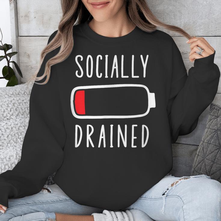 Introvert Socially Drained Battery Unisex Sweatshirt Introvert Socially Drained Battery Unisex Sweatshirt