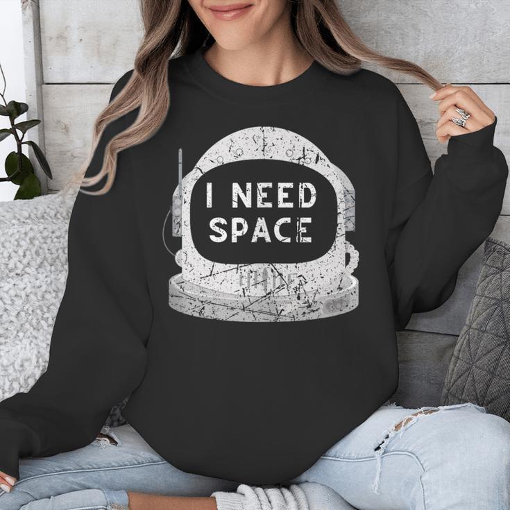 Introvert Space Helmet I Need Space Men Women Unisex Sweatshirt