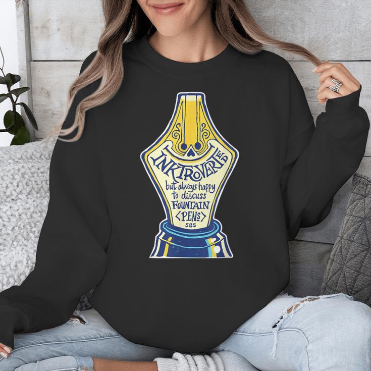 Introverted Fountain Pen Enthusiast Smiling Face Unisex Sweatshirt