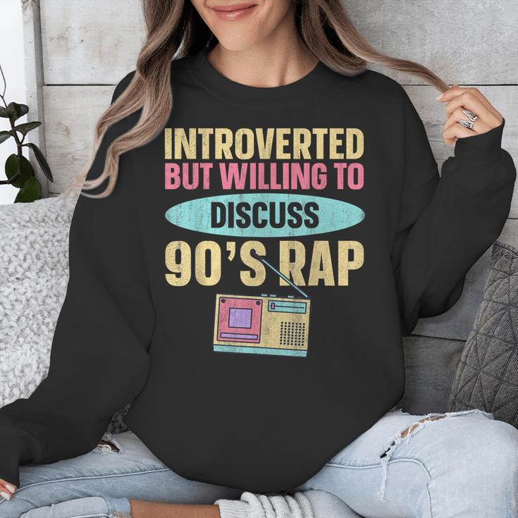 Introverted But Willing To Discuss 90's Rap Unisex Sweatshirt Introverted But Willing To Discuss 90's Rap Unisex Sweatshirt