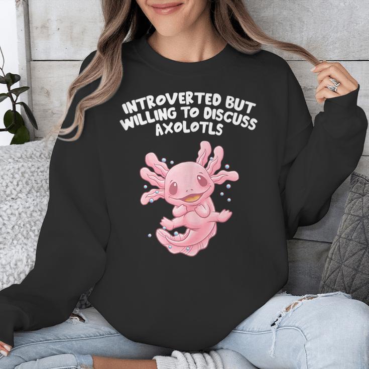 Introverted But Willing To Discuss Axolotl Salamander Unisex Sweatshirt