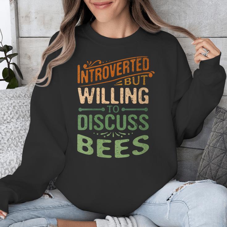 Introverted But Willing To Discuss Bees Animal Meme Unisex Sweatshirt Introverted But Willing To Discuss Bees Animal Meme Unisex Sweatshirt