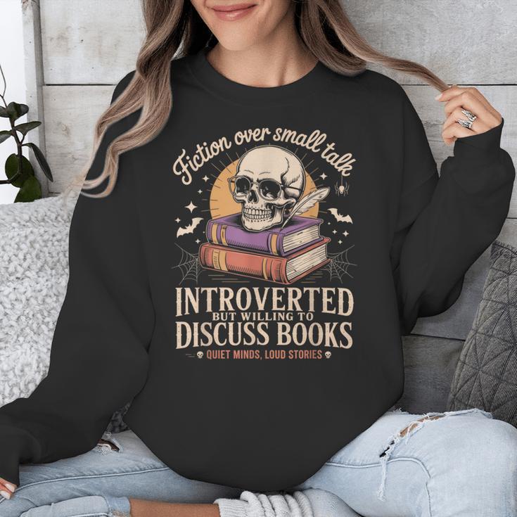 Introverted But Willing To Discuss Books Cozy Aesthetic Unisex Sweatshirt