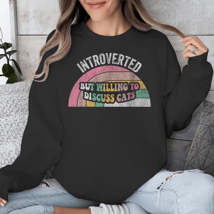 Introverted But Willing To Discuss Cats Rainbow Unisex Sweatshirt Introverted But Willing To Discuss Cats Rainbow Unisex Sweatshirt