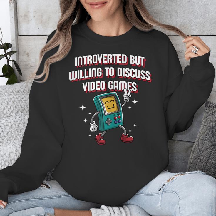 Introverted But Willing To Discuss Video Games Introvert Unisex Sweatshirt Introverted But Willing To Discuss Video Games Introvert Unisex Sweatshirt