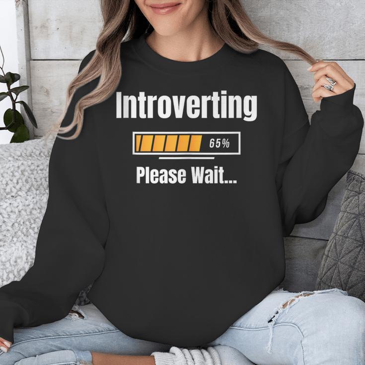 Introverting Please Wait Humor Sarcastic Geek Gamer Jokes Unisex Sweatshirt