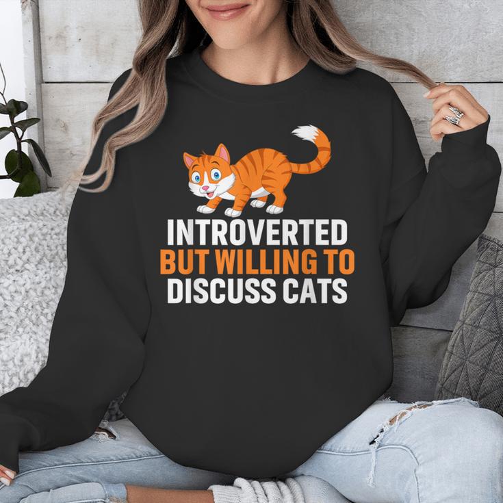 Introverts Cat Lover Introvert Antisocial Cats Anti Social Unisex Sweatshirt