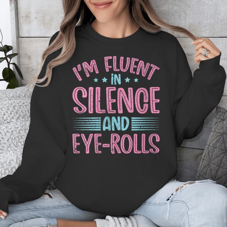 Introverts I'm Fluent In Silence And Eye-Rolls Unisex Sweatshirt Introverts I'm Fluent In Silence And Eye-Rolls Unisex Sweatshirt