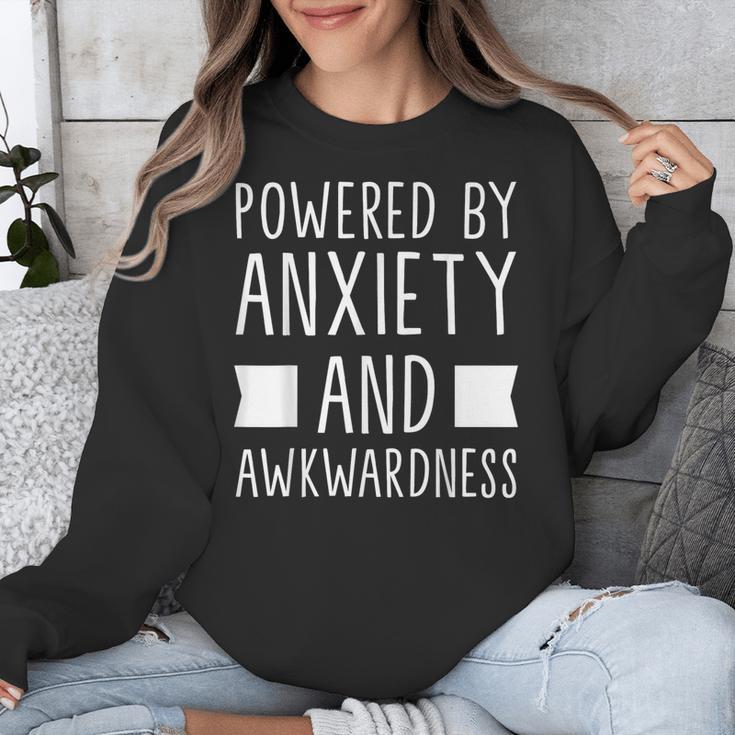 Introverts Social Anxiety Powered By Anxiety And Awkwardness Unisex Sweatshirt Introverts Social Anxiety Powered By Anxiety And Awkwardness Unisex Sweatshirt