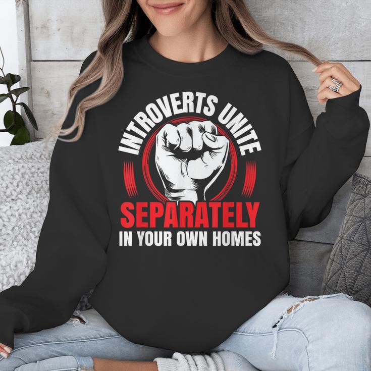 Introverts Unite Separately In Your Own Homes Saying Unisex Sweatshirt Introverts Unite Separately In Your Own Homes Saying Unisex Sweatshirt