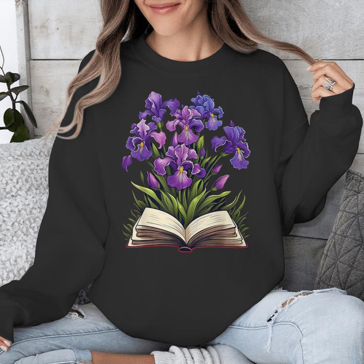 Irises Flowers Book Iris Floral Unisex Sweatshirt