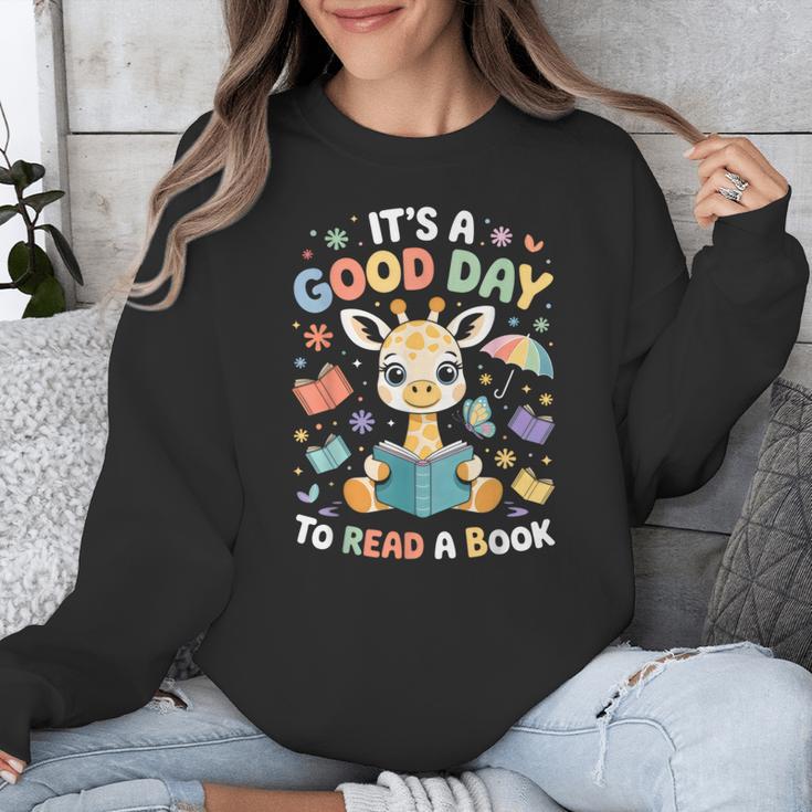 It's a Good Day To Read a Book Cute Giraffe Unisex Sweatshirt It's a Good Day To Read a Book Cute Giraffe Unisex Sweatshirt