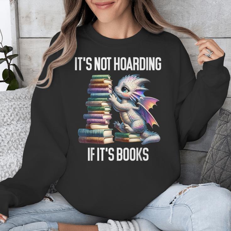 It's Not Hoarding If It's Books ShirtDragon Reading Book Unisex Sweatshirt