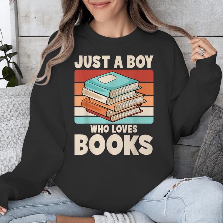 Just A Boy Who Loves Books Reading Bookworm Boys Kids Unisex Sweatshirt