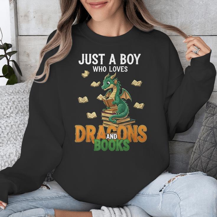 Just a Boy Who Loves Dragons And Books Reading Dragon Unisex Sweatshirt Just a Boy Who Loves Dragons And Books Reading Dragon Unisex Sweatshirt