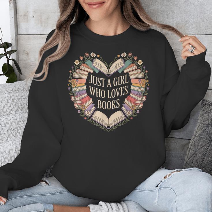 Just a Girl Who Loves Books Book Lover Librarian For Women Unisex Sweatshirt Just a Girl Who Loves Books Book Lover Librarian For Women Unisex Sweatshirt