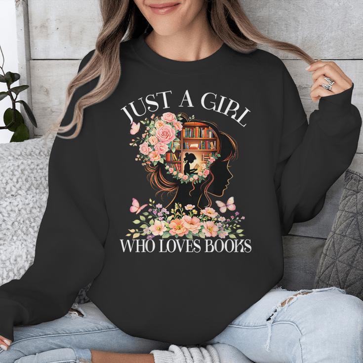 Just A Girl Who Loves Books Book Lover Reading For Women Unisex Sweatshirt Just A Girl Who Loves Books Book Lover Reading For Women Unisex Sweatshirt