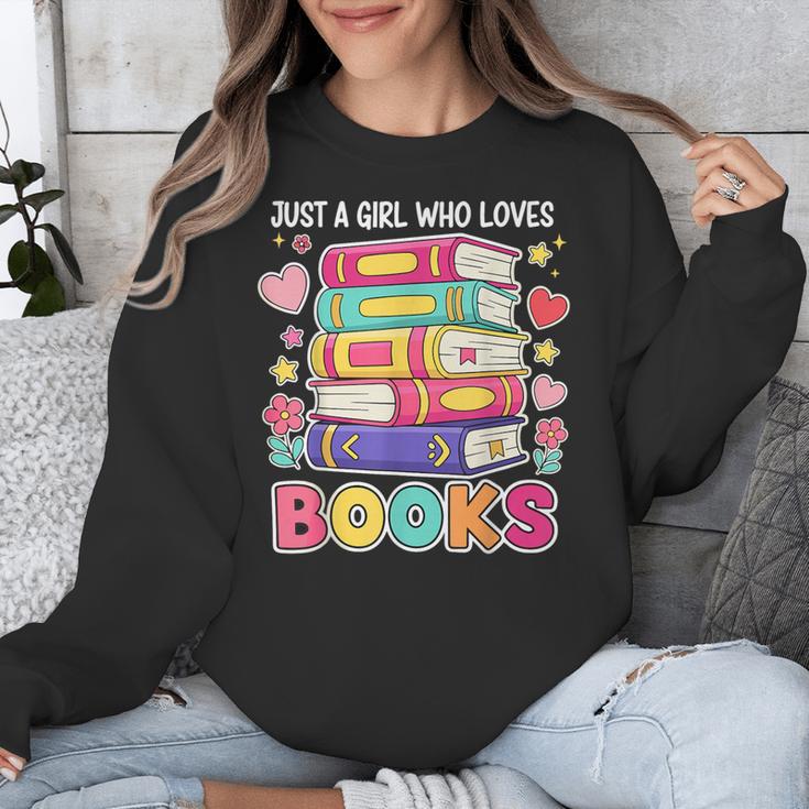 Just A Girl Who Loves Books Reading Library Unisex Sweatshirt