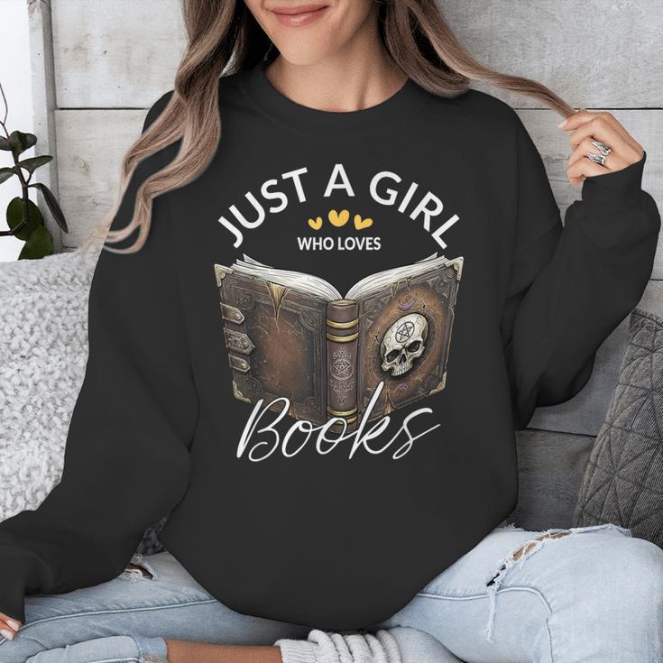 Just A Girl Who Loves Books Witchcraft Spell Book Halloween Unisex Sweatshirt Just A Girl Who Loves Books Witchcraft Spell Book Halloween Unisex Sweatshirt