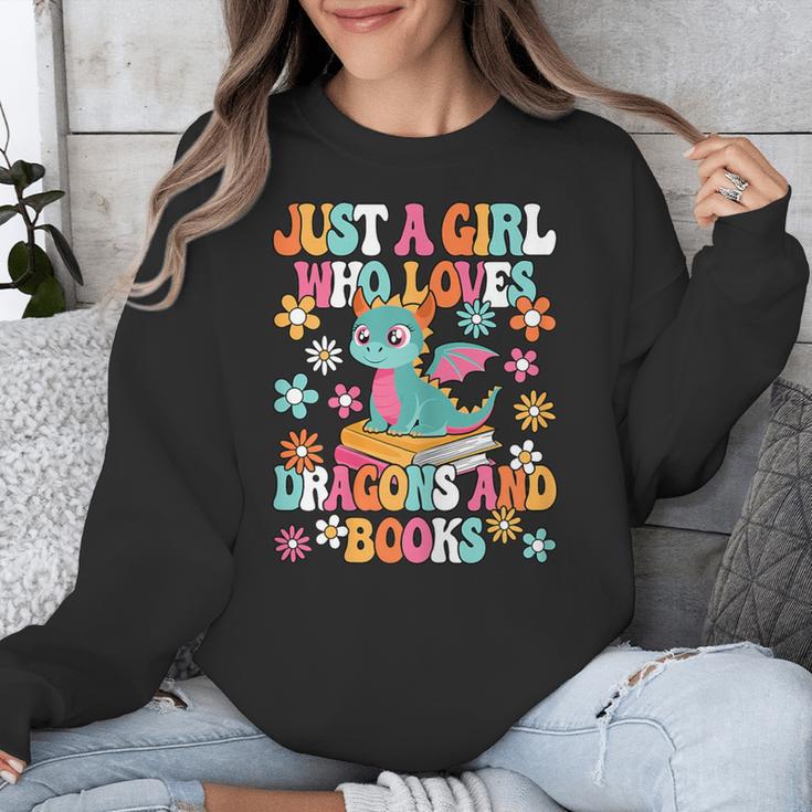 Just A Girl Who Loves Dragons And Books Reading Bookworm Unisex Sweatshirt Just A Girl Who Loves Dragons And Books Reading Bookworm Unisex Sweatshirt