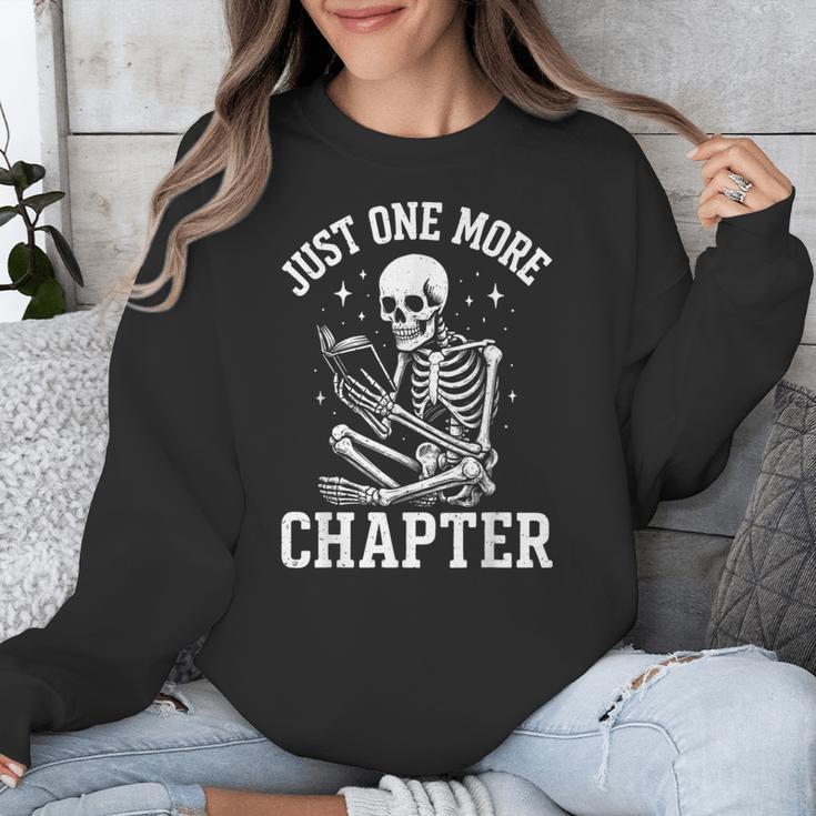 Just One More Chapter Skeleton Reader Reading Book Lover Unisex Sweatshirt Just One More Chapter Skeleton Reader Reading Book Lover Unisex Sweatshirt