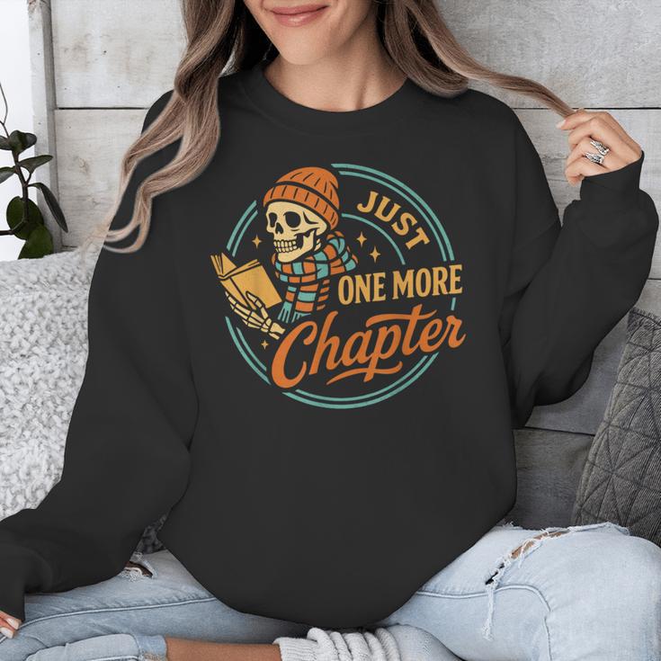 Just One More Chapter Skeleton Reading Book Scaft Beanie Unisex Sweatshirt