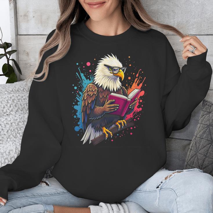 Kawaii Eagle Reads Book Reading Library Book Bookworm Unisex Sweatshirt Kawaii Eagle Reads Book Reading Library Book Bookworm Unisex Sweatshirt