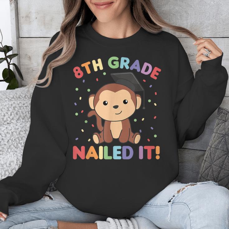 Kids 8th Grade Nailed It Monkey Graduation Unisex Sweatshirt