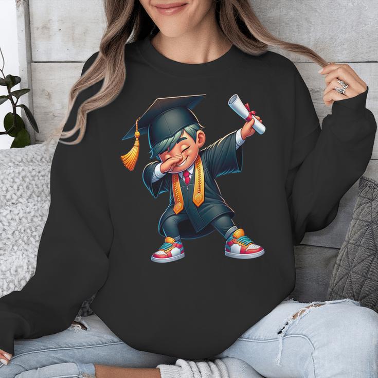 Kids Boys Grad Dabbing Graduation Class Of 2025 Unisex Sweatshirt