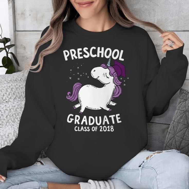 Kids Class Of 2018 Unicorn Preschool Graduation For Girls Unisex Sweatshirt